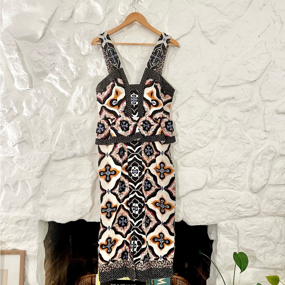 NWOT Ulla Johnson patchwork embroidered Black and White Sheath Cocktail Dress